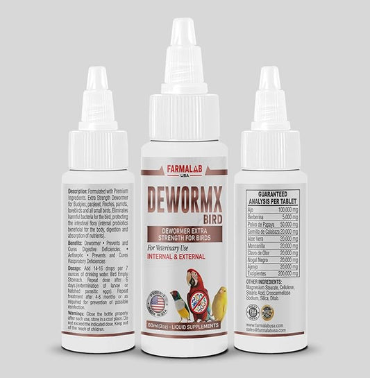 Farmalab Natural Dewormer Internal & External 100 Tabs Poultry - Vitamin for Poultry Rooster Hen Chicken Baby Chick Doves Pigeons and All Caged Birds (All Caged Birds)