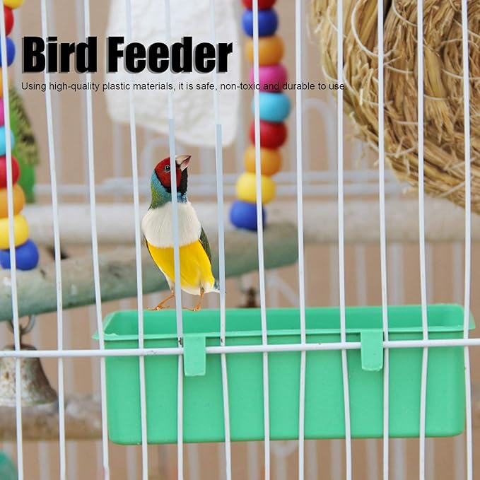 10Pcs Bird Seed Food Feeding Cups Plastic Hanging Bowl for Poultry Parakeet Budgie Cage