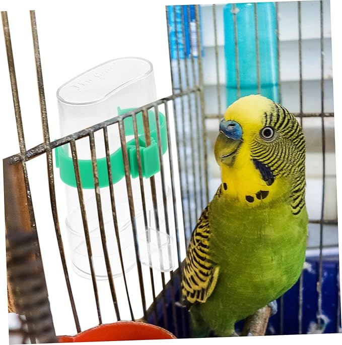balacoo 6pcs Transparent Automatic Pet Water Feeder for Birds No Leakage Design Elastic Slots Fit Cage Spacing Easy to Use Water Feeding Tool for Bird Care