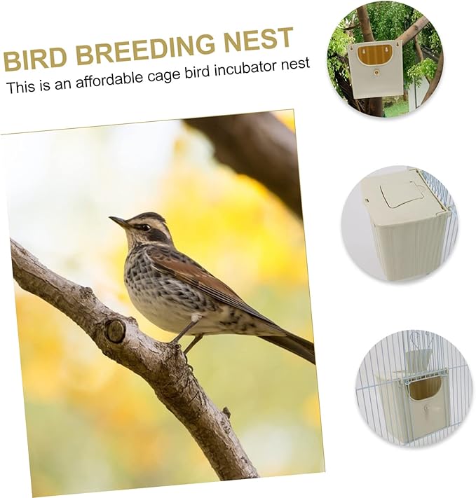 Bird Cage Feeder Parrot Breeding Nest Plastic Cockatiel Breeding Box Screw Mount Bird Nest House Cage Tree Habitat for Canary Budgie