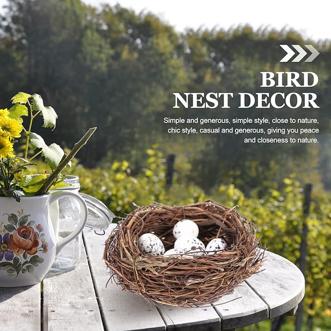 Toddmomy DIY Craft Mini Nest Set Pastel Easter Egg Decorations Bird Nest Ornament
