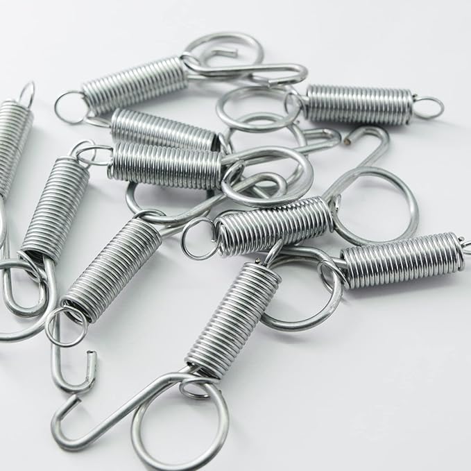 Pet Cage Door Latch Spring Hook - 20 Pack Heavy Duty Spring Loaded Dog Crate Lock, Galvanized Steel Chicken Coop Latches for Rabbit Hutch, Bird Cage, Wire Mesh Enclosures