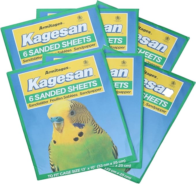 AB Tools 36 Sanded Sheets Sandpaper Cage Lining Budgies Caged Birds 25x33cm