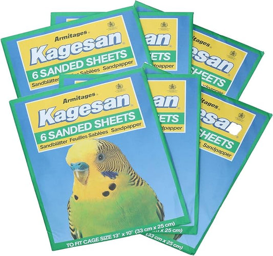 AB Tools 36 Sanded Sheets Sandpaper Cage Lining Budgies Caged Birds 25x33cm