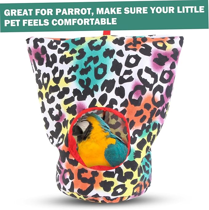 POPETPOP Bird Bed for Cage - Bird Hammock Nest Hanging Hammock Tent Winter Warm House Parrot Sleeping Nest Parrot Hideway for Parakeet, Random Accessory Colors