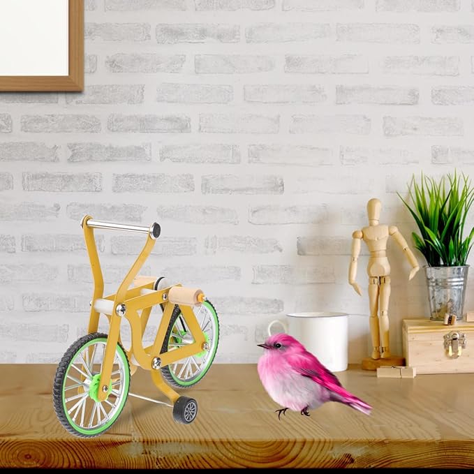 Parrot Bike Toy 6.10In Educational Bird Training Toy Interactive Bicycle for Parrot Intelligence and Exercise