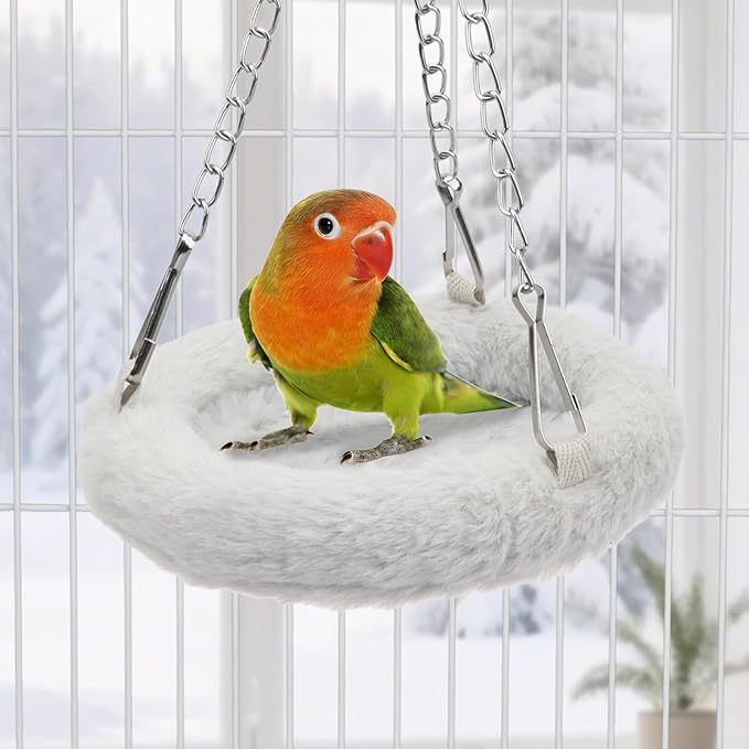 Wontee Bird Nest Bed Parrot Hanging Hammock Swing for Budgies Parakeets Lovebirds Caique Senegal Cockatiels Conures (M)