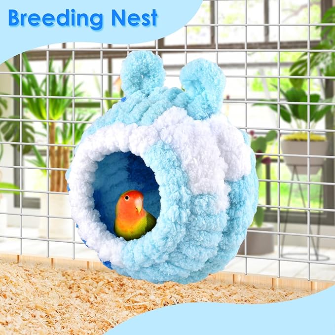KATUMO Parrot Nest, Bird Breeding Nest Parakeet Snuggle Hut Conure House Bed for Budgie Cockatiel Conure Lovebird Canary Finch Hamster Small Pets