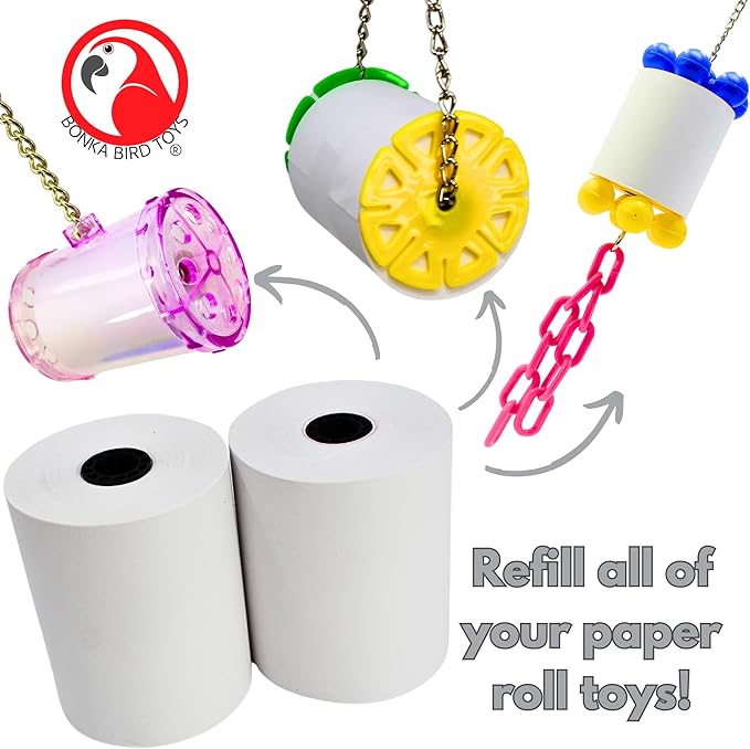 Bonka Bird Toys 3135 Pk2 Large Shredmaster Refill for Birds, 3" Tall x 2.25" Wide, 100% Bird-Safe Materials, Designed for Large Shredmaster Toy, Ideal for Medium to Large Birds