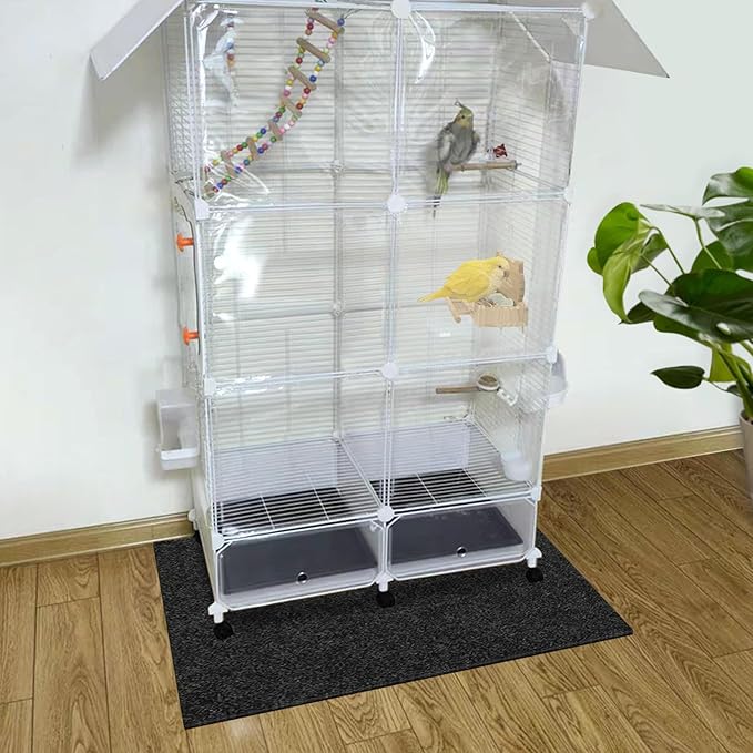 48 x 48 Inch Bird Cage Mat: 3 MM Thick Durable Felt Pad for Pets, Under Cage Liner Accessory for Bird or Rabbit or Hammock or Small Pets