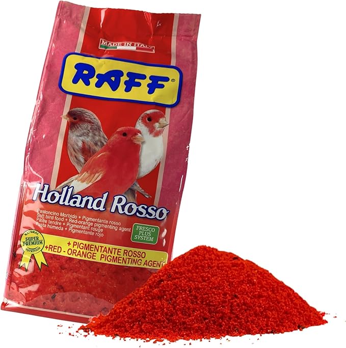 Raff Holland Rosso, Canary Food, Premium natural nutrition for vibrant and red plumage, bird food, pet food, Holland food, high in protein and fat, bird food for indoor, finch food (2.2 Pound)
