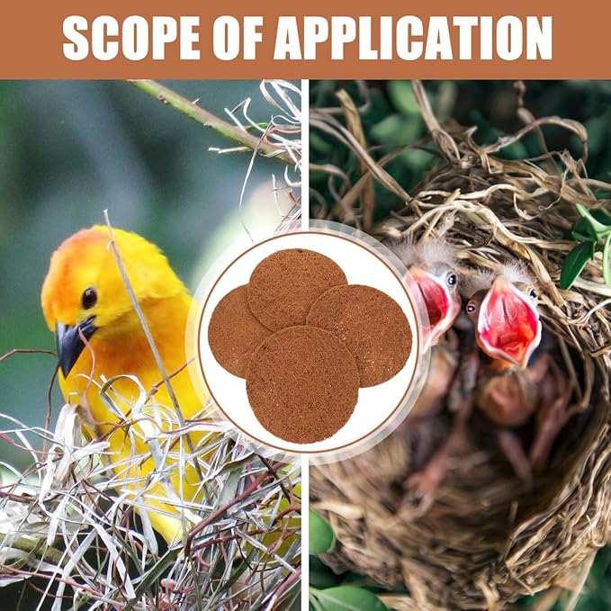Mipcase Replaceable Pigeon Nest Cushion 8.46In Natural Coconut Fiber Breathable Bird Breeding Mat for Small Birds Parrot Dovecote Accessories
