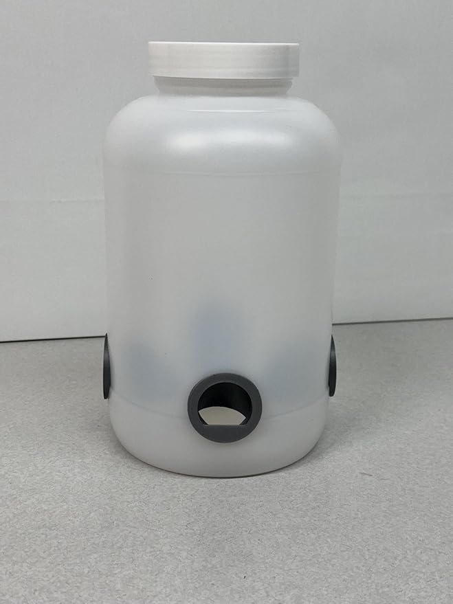 Quail Feeder Container with Feeding Ports and Stand | Ports are 3D Printed | Made in USA (4-Quart, Baby Blue)