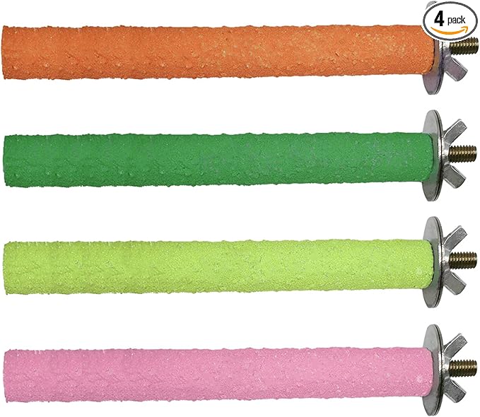 Hamiledyi Parrot Perch Stand Toy, Bird Cage Perch Toy,Natural Paw Grinding Stick for Small Parrots, Parakeets, Cockatiels, Lovebirds Chewing Stick(S)