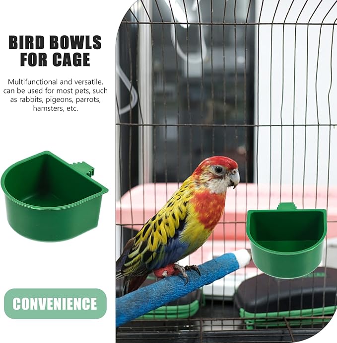 20Pcs Bird Cage Food Box Bird Food Bowl Plastic Holder Feeder Bowl Cage