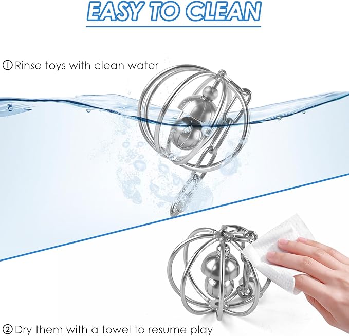 DBNESS Heavy-Duty Stainless Steel Bird Toy for Parrots, Durable Hollow Foraging Ball with Detachable Chain, Chew-Proof Parakeet Training Toys for Macaws, Amazons, Eclectus, African Greys, Cockatoos