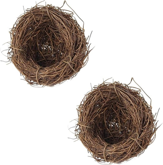2Pcs Easter Bird Nest Anti-Scratch Decorative Lightweight Egg Decoration Prop Easter Bird Nest Compatible with Crafts Artificial Flowers Artificial Plants and Flowers（6 cm）