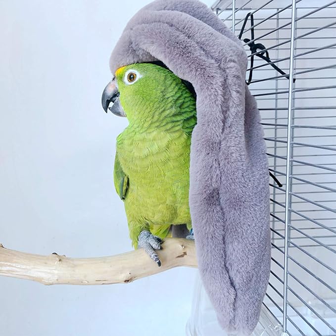 Corner Fleece Bird Blanket,Bird Blanket for Cage,Cozy for Birds,Parrot Cage Snuggle Hut Warm Bird Nest House Bed for Parrots,Small Conures, Lovebirds and Cockatiels L