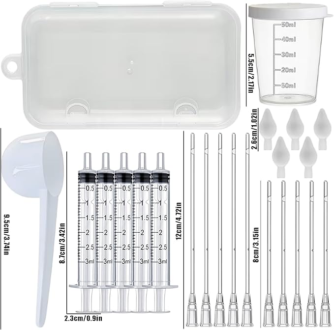 Baby Bird Feeding Syringe Set, Pet Parrot Milk Feeding Syringe with Tubes, Parrot Feeding Tubes Measuring Tools for Feeding Pets Scientific Industrial Labs… (5 pcs 3ml)