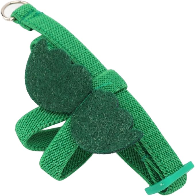 TITA-DONG Pet Parrot Bird Harness Leash, Elastic Rope with Green Adjustable Harness Cute Wing, Bird Flying Clothes with Rope Parrot Flight Suit with Leash for Parakeets Cockatiels Conures Budgies(S)