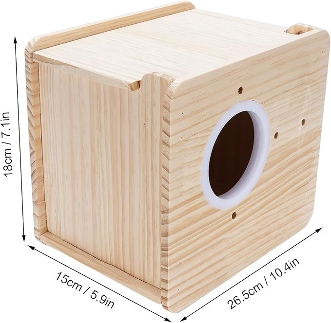 Parakeet Nesting Box, Wooden Insulated Parrots Mating Box for Lovebirds, Cockatiel, Conure, Cockatoo, Budgie