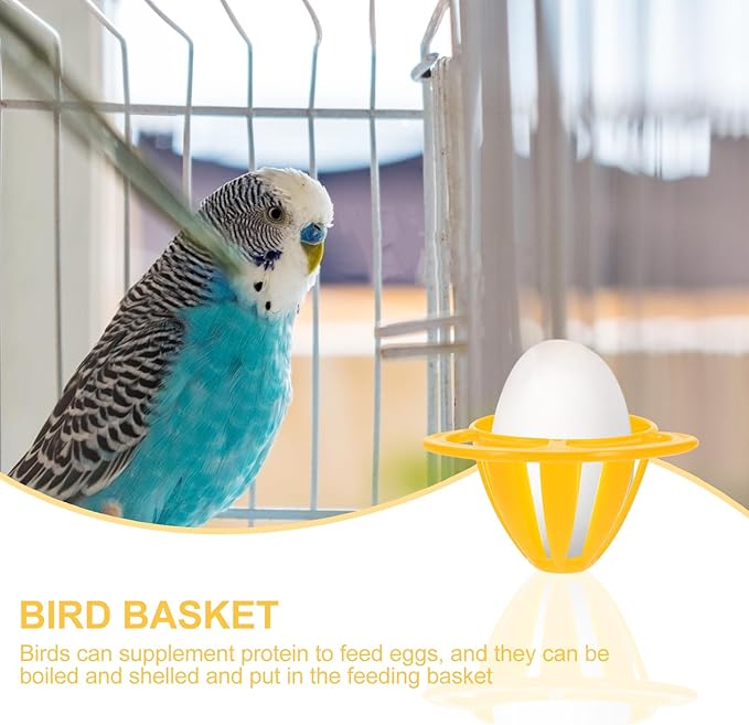 Parrot Cage Food Feeder Small Bird Vegetable Fruit Basket Durable Plastic Feeding Holder Easy Install for Parakeets Cockatiels