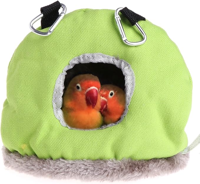 Hardli Parrot Nest Plush Warm Hammock, Pet Bird Hanging Swing Bed Cave,Outdoor Garden Cage,Hatching Cave for Parrot Canary Cockatiel Swallow Hamster,3 Size