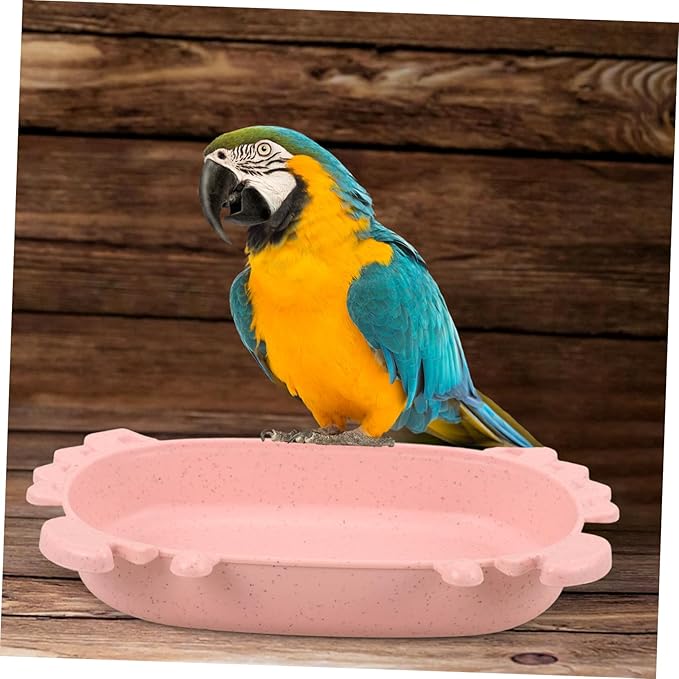 Parakeet Bath Tub for Cage Crab Themed Accessory with Non Slip Base for Parrots and Outdoor Birdcage Bathtub for Parrot Parakeets Cockatiels Canary