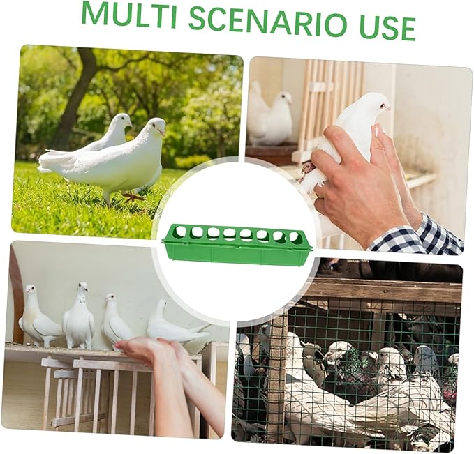 3 Pack Large Pigeon Feeder, 11.8 * 3.93 * 3.14inch - Thick Durable Slot Container Feeding Dish, Food Dispenser Tool for Pigeon Chicken Bird Poultry (Random Color)