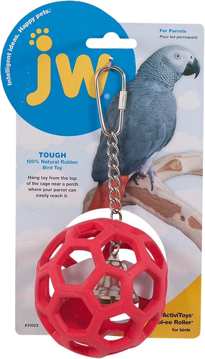 JW Pet Company Activitoys Hol-ee Roller Parrot Toy, 4 Inch Diameter (Colors Vary )