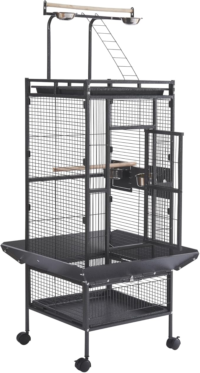 Panana Large Bird Cages Parrot Cage Wide Flight Metal Animal Cage for Budgie Parakeet Conure with Rolling Stand Wheels (61 inch Height)