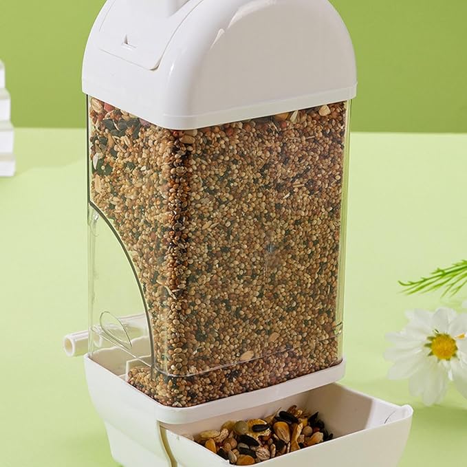 Automatic Bird Feeder - Parrot Automatic Feeder | Parrot Water Dispenser | Clear Bird Feeder Smart House Shaped Parakeet Feeder | Large Capacity Anti Spill Food Container Drinker Cage for Cockatiel
