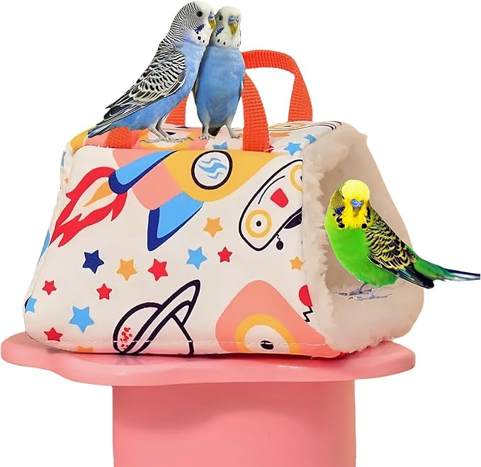 Warm Bird Nest House Plush Birds Hut Bed Hanging Hammock Sleeping Bed Bird Snuggle Cave Hanging Tent for Parrot Parakeet Cockatiel Conure African Grey Macaw-Robot
