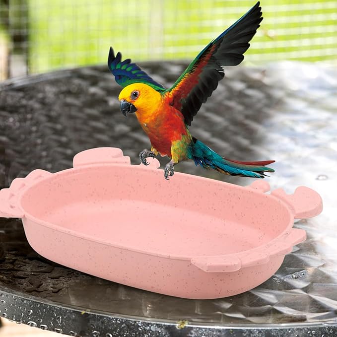 Toddmomy Indoor Bird Bath for Parakeets Bath Basin Playful Easy to Clean Bird Tub for Inside Cage for and Lovebirds