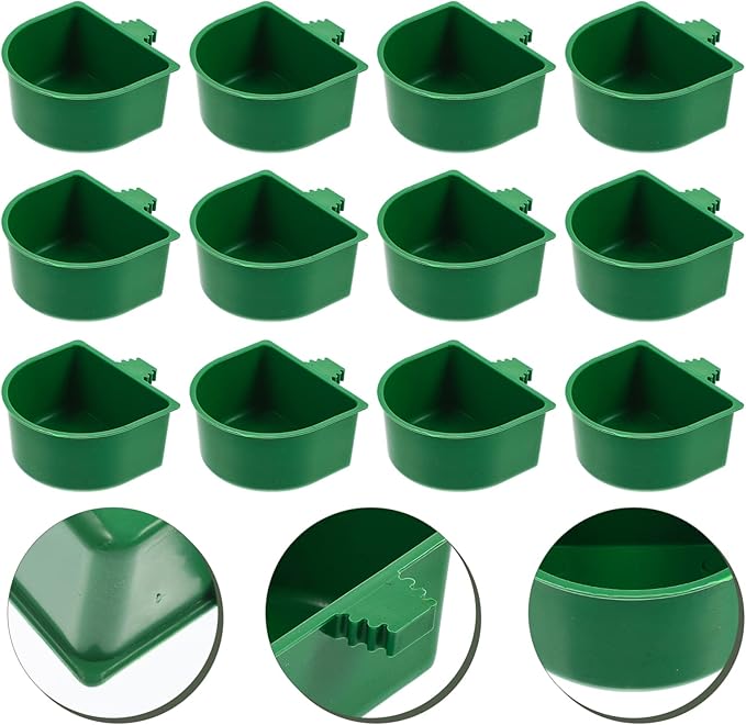 20Pcs Bird Cage Food Box Bird Food Bowl Plastic Holder Feeder Bowl Cage