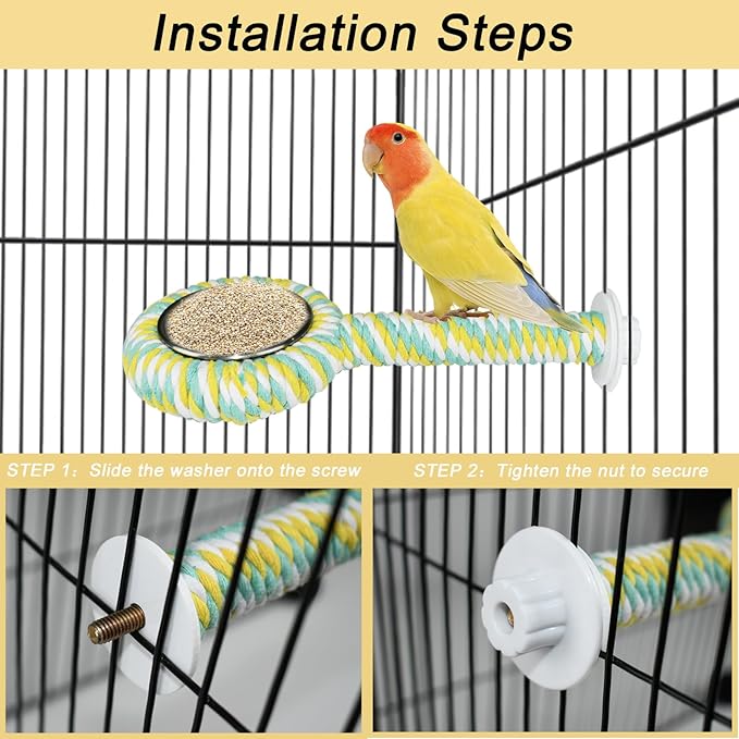 ASOCEA Bird Perch Feeding Cup,Bird Bowls for Cage Parakeet Feeder Parrot Food Bowls Parrot Cage Accessory for Budgie Lovebird Cockatiel Parakeet Canary Finch Small Parrots,Colorful