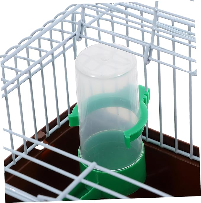 BESPORTBLE Bird Cage with Perch Food Box Portable Small Pet Carrier for Lovebirds Parrots Travel Cage Abs Iron Brown