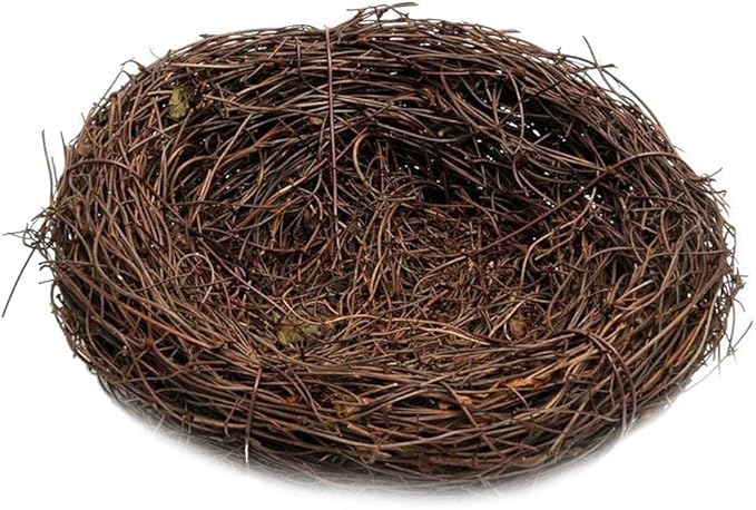 Nest Rattan Artificial Birds Small Animals Decoration Garden Field Accessories 25 cm