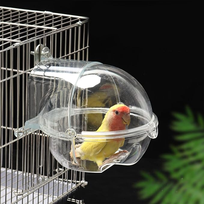 Pet Bird Bath Tub Screw On Parrot Bathtub Parrot Shower Box Parrot Bath Tub Transparent Bathing Tub for Cage