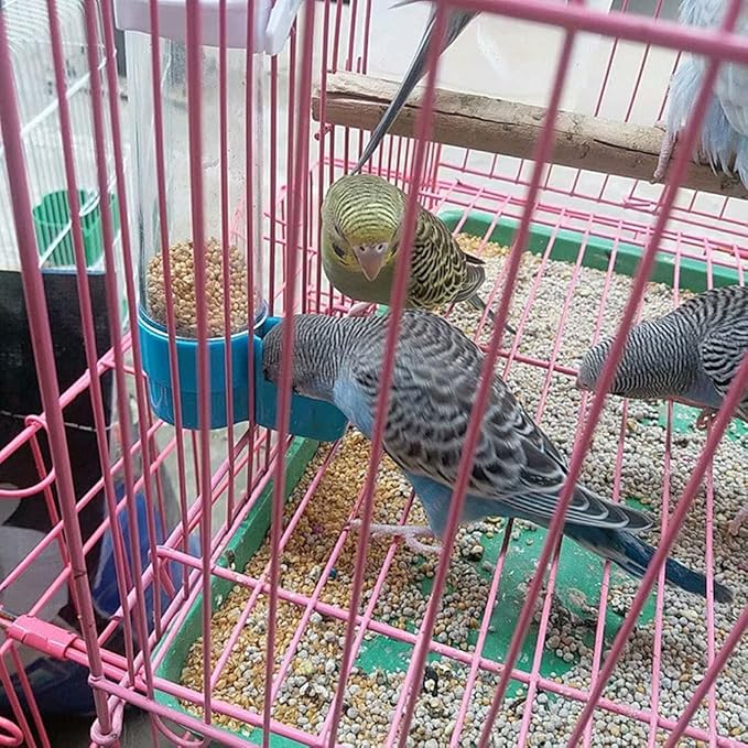 Youngy Pet Bird Plastic Auto Feeder Parrot Cockatiel Feeding Water Drinker Cup Bowl Parrot Cockatiel Feeding Water Drinker Cup