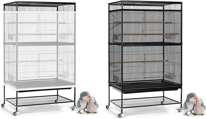 ASOCEA 2 Pack Large Bird Cage Seed Cather,Bird Cage Cover Adjustable Soft Airy Skirt Guard Birdcage Nylon Mesh Net for Parrot Parakeet Macaw African Round Square Cages Cover (118 * 31.5in/300 * 80cm)