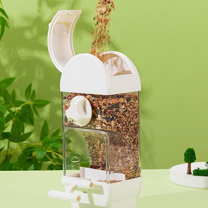 Automatic Bird Feeder - Parrot Automatic Feeder | Parrot Water Dispenser | Clear Bird Feeder Smart House Shaped Parakeet Feeder | Large Capacity Anti Spill Food Container Drinker Cage for Cockatiel