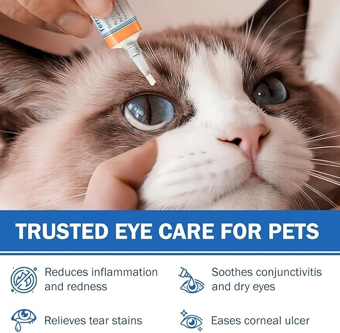 Pet Eye Care Ointment for Dogs, Cats, Cattle, Sheep, Horse, Bird 1/8 oz / 5 gr, 1 Tube