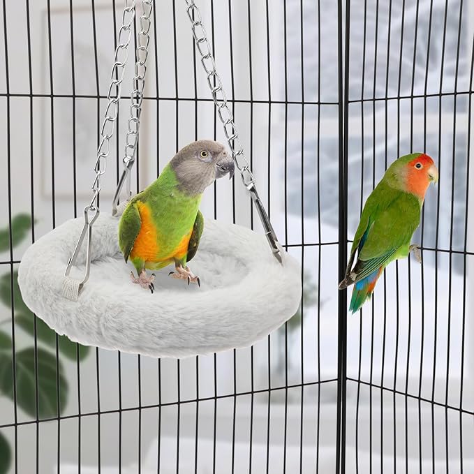 Wontee Bird Nest Bed Parrot Hanging Hammock Swing for Budgies Parakeets Lovebirds Caique Senegal Cockatiels Conures (S)