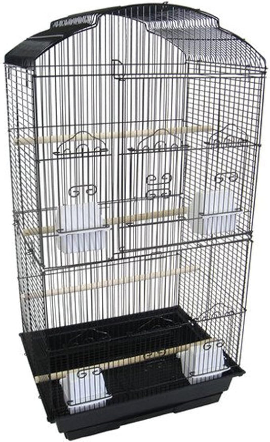 YML 3/8-Inch Bar Spacing Tall Shell Top Bird Cage, 18-Inch by 14-Inch, Black