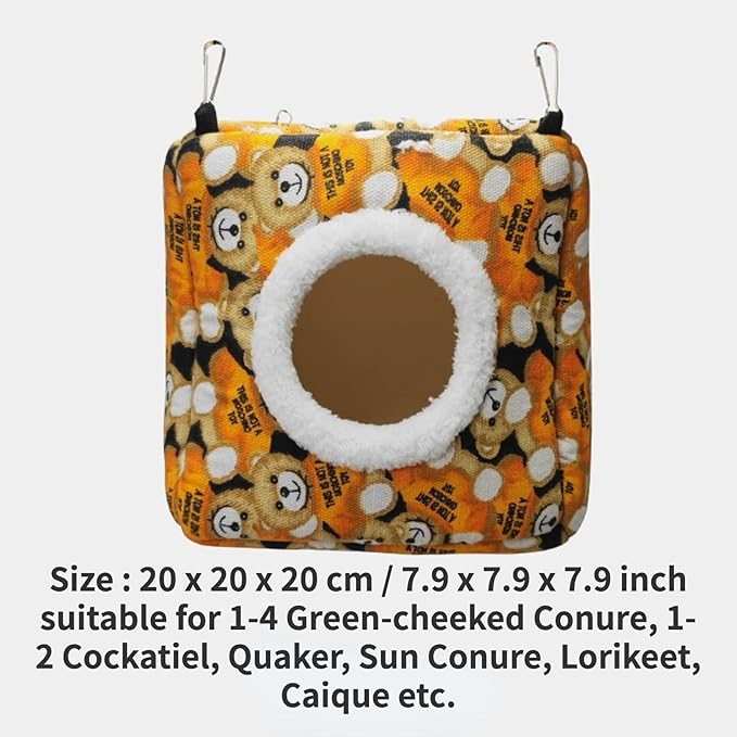 Winter Warm Bird Nest House Bed Hammock Toy for Pet Pet Parrot Parakeet Cockatiel Conure Lovebird (Large)