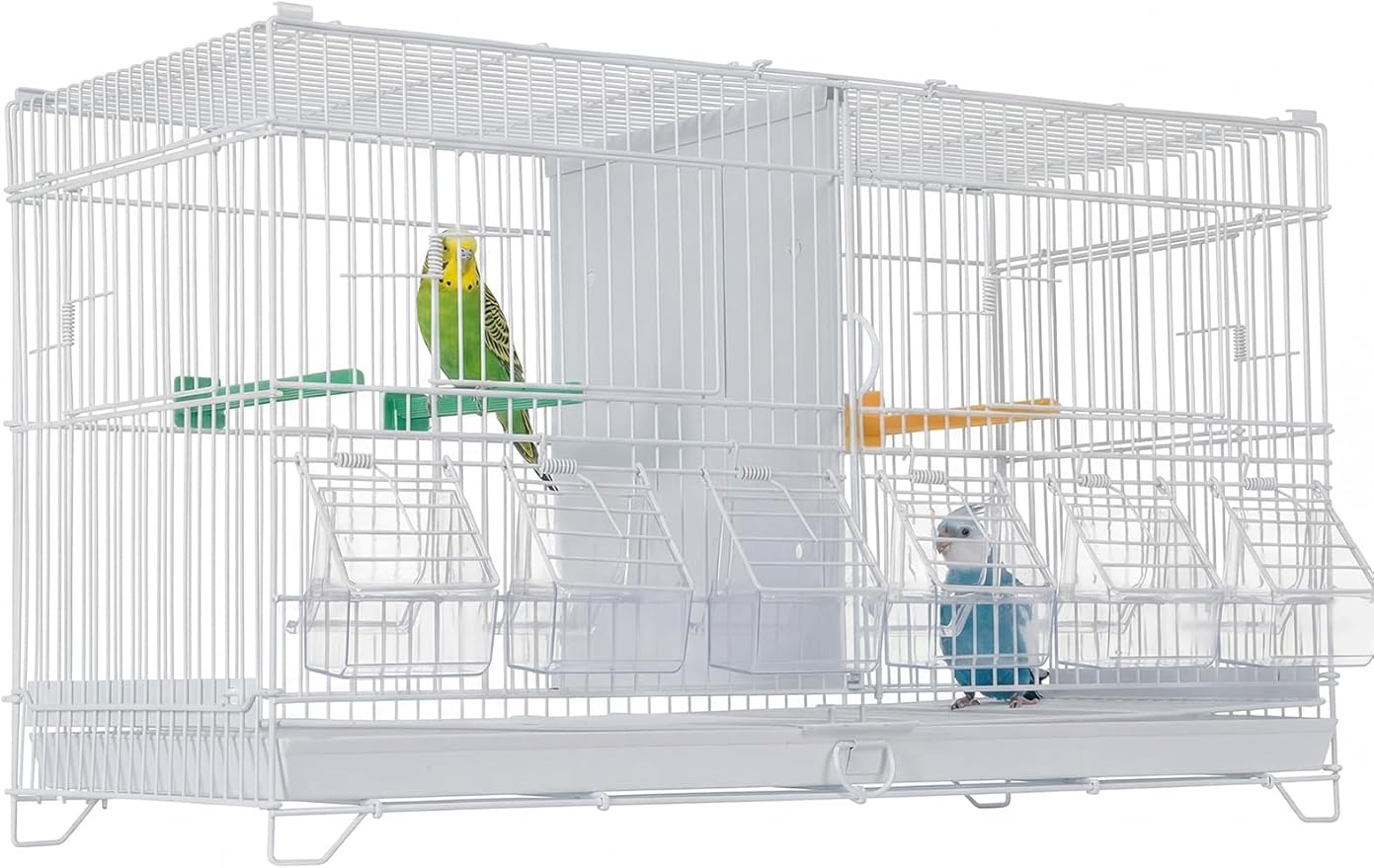 Garvee Bird Cage, 23''L Stackable Breeding Bird Cage, Divided Breeder Cage w/Individual Removeble Tray, Application for Conure,Macaw,Budgie,Cockatiel,Lovebirds,Parakeet