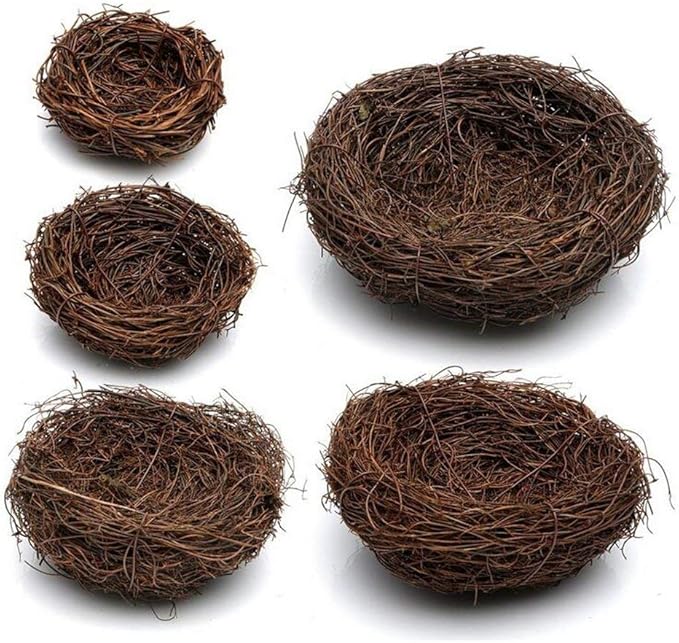 Nest Rattan Artificial Birds Small Animals Decoration Garden Field Accessories 25 cm