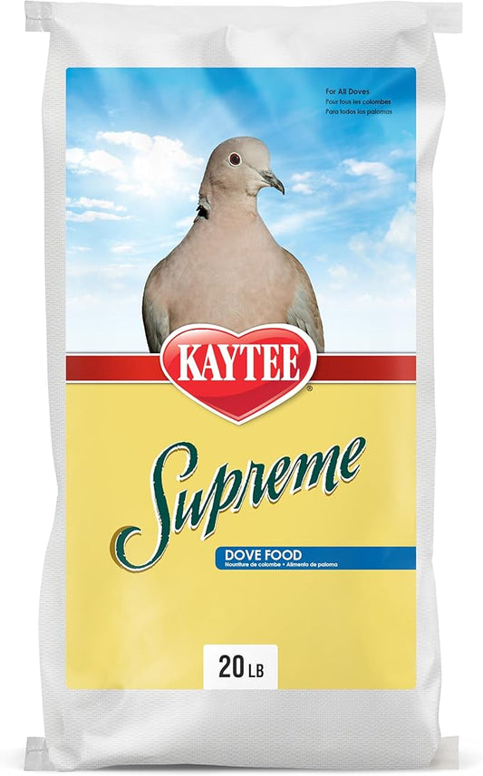 Kaytee Supreme Dove Food, Natural Seed & Grain Blend with Added Vitamins & Minerals, Protein to Support Daily Nutrition, No Artificial Colors or Flavors, 20 Pounds