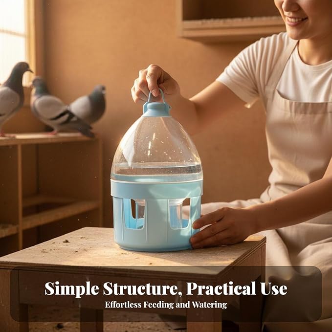 Pigeon Automatic Water Feeder, Pigeon Feeder Waterer, Accessories Automatic Bird Feeder Automatic Pigeon Waterer, for Quail Parakeet Outdoor, 4L